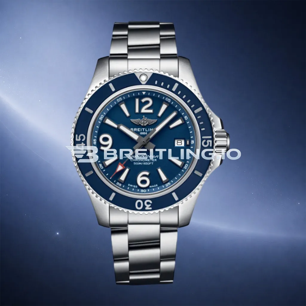 Breitling Superocean II A17366D81C1A1 42mm Dark Blue Matte Dial Blue Unidirectional Ceramic Rotating Bezel Replica First Image