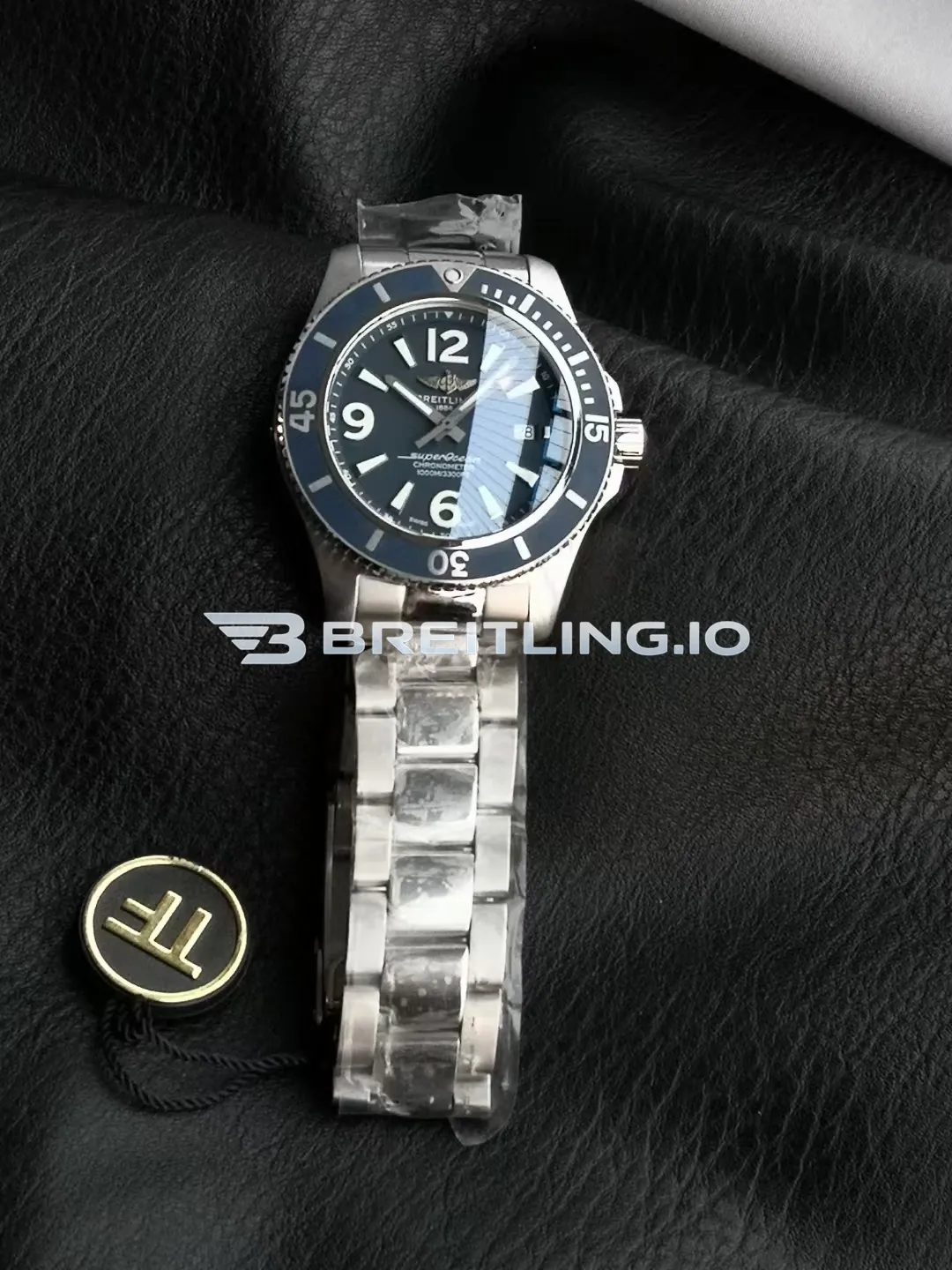 Breitling Superocean II A17366D81C1A1 42mm Dark Blue Matte Dial Blue Unidirectional Ceramic Rotating Bezel Replica Front View