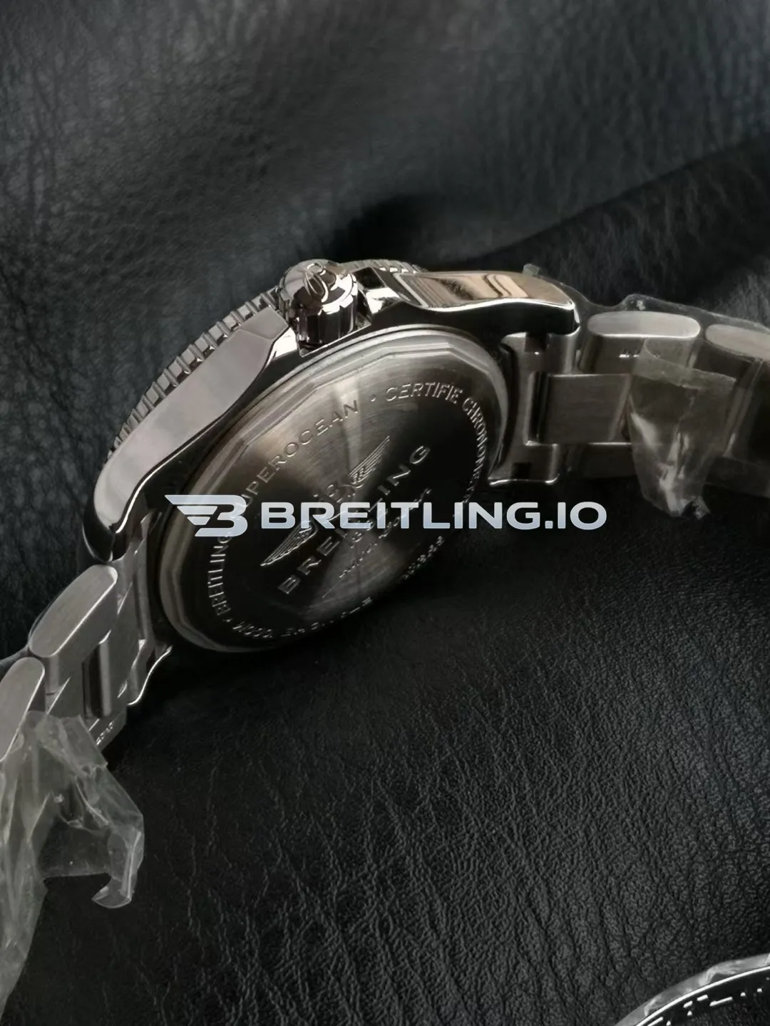 Breitling Superocean II A17366D81C1A1 42mm Dark Blue Matte Dial Blue Unidirectional Ceramic Rotating Bezel Replica Back View