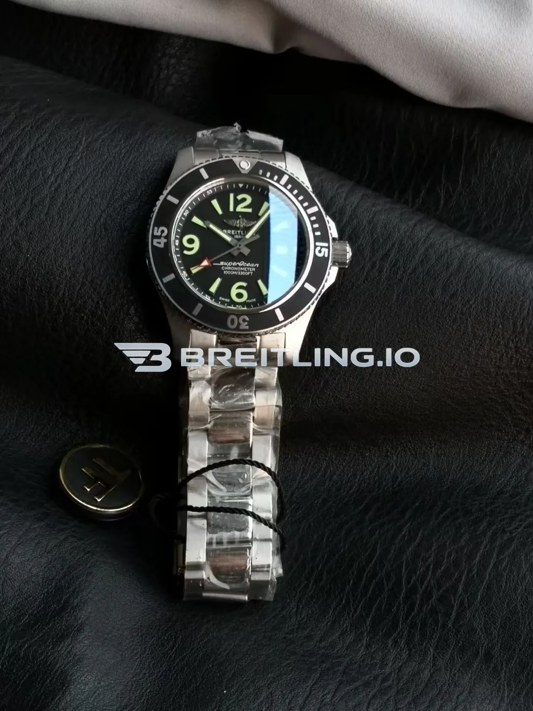 Breitling Superocean II A17367D71B1A1 44mm Black Matte Dial Black Ceramic Unidirectional Rotating Bezel Replica Front View