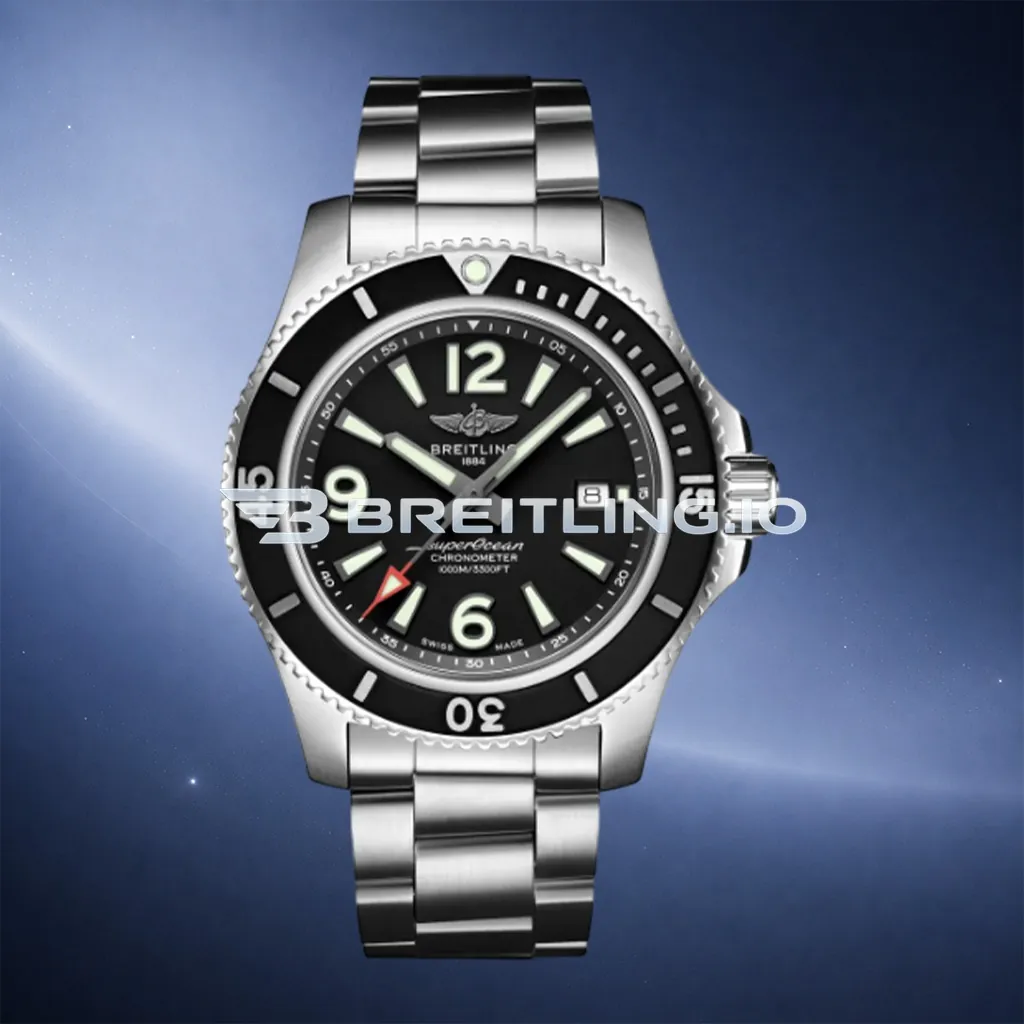 Breitling Superocean II A17367D71B1A1 44mm Black Matte Dial Black Ceramic Unidirectional Rotating Bezel Replica First Image