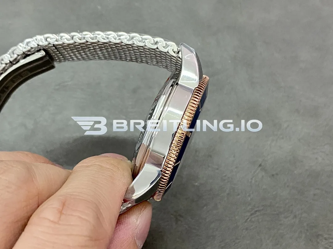 Breitling Superocean Heritage B20 UB2010161C1A1 42mm Royal Blue Sunburst Dial Blue Ceramic Rotating Bezel Replica Left View