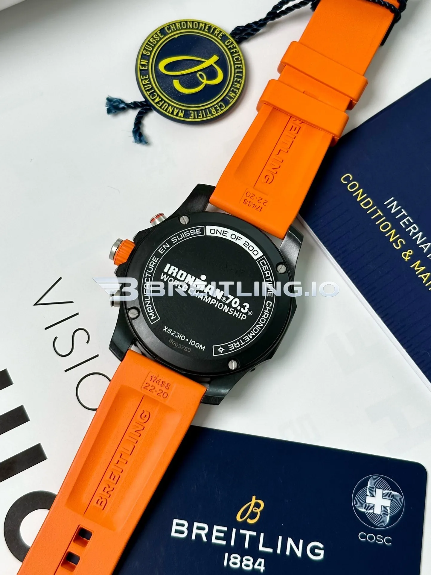 Breitling Professional Endurance Pro Ironman 70.3 X823101A1M1S1 44mm Grey Black Chronograph Dial Directional Compass Bezel Replica Back View