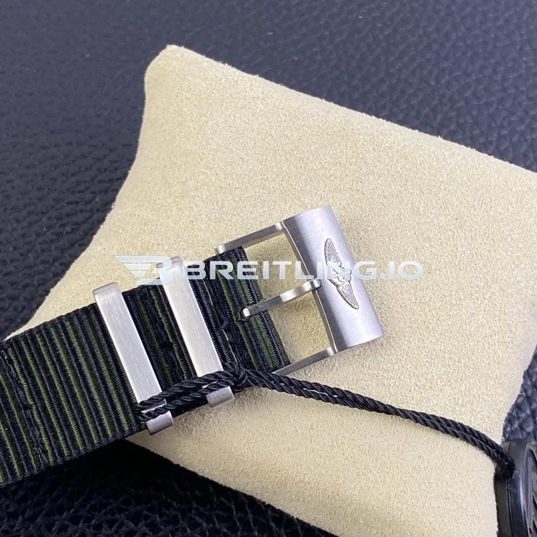 Breitling Superocean A17367A11L1W1 44mm Military Green Matte Dial Green Unidirectional Rotating Bezel Replica Strap And Clasp