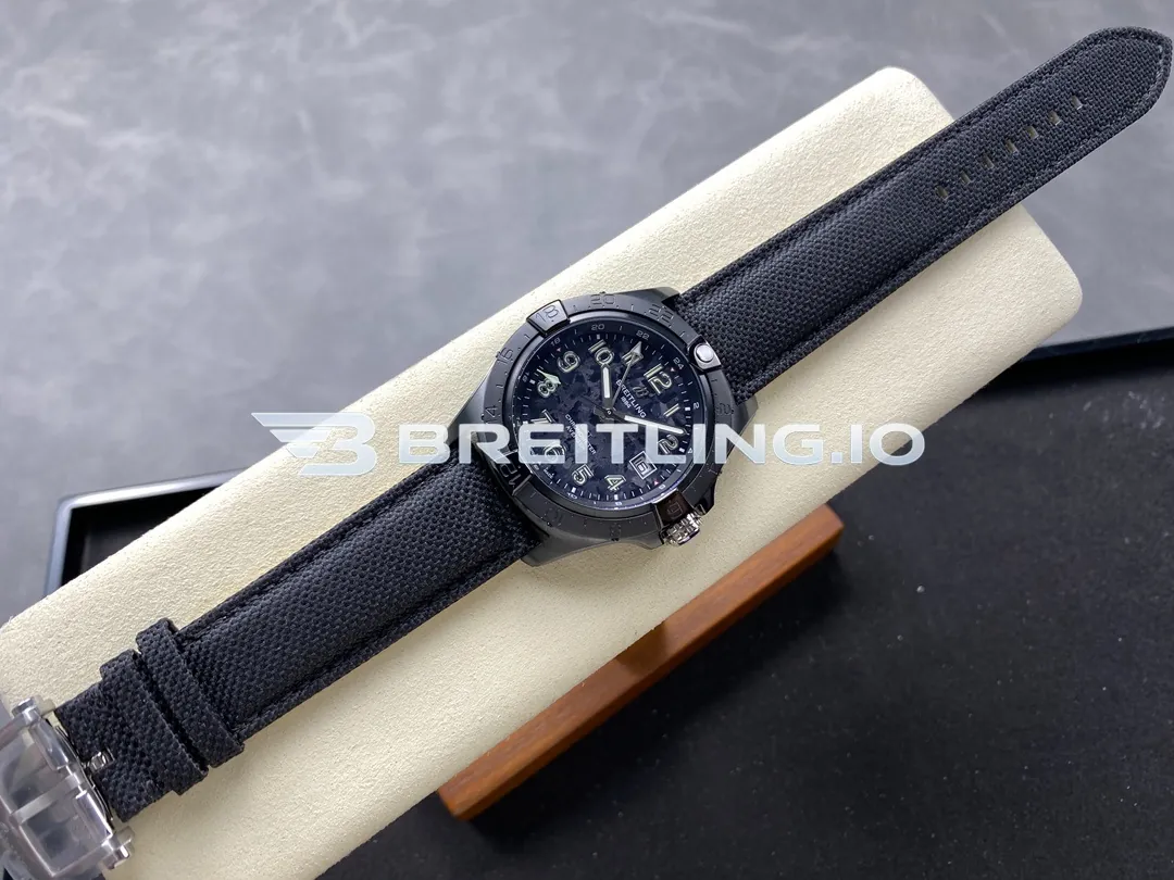 Breitling Avenger S17328101B1X1 42mm Black Camouflage Dial Black Ceramic Bidirectional GMT Bezel Replica Side View