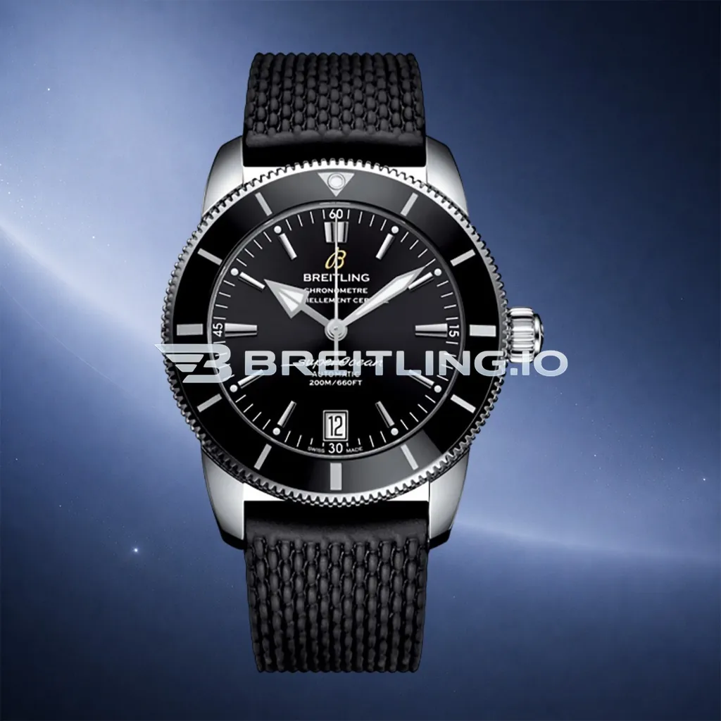 Breitling Superocean Heritage B20 AB2020121B1S1 46mm Black Sunburst Dial Black Ceramic Unidirectional Rotating Bezel Replica First Image