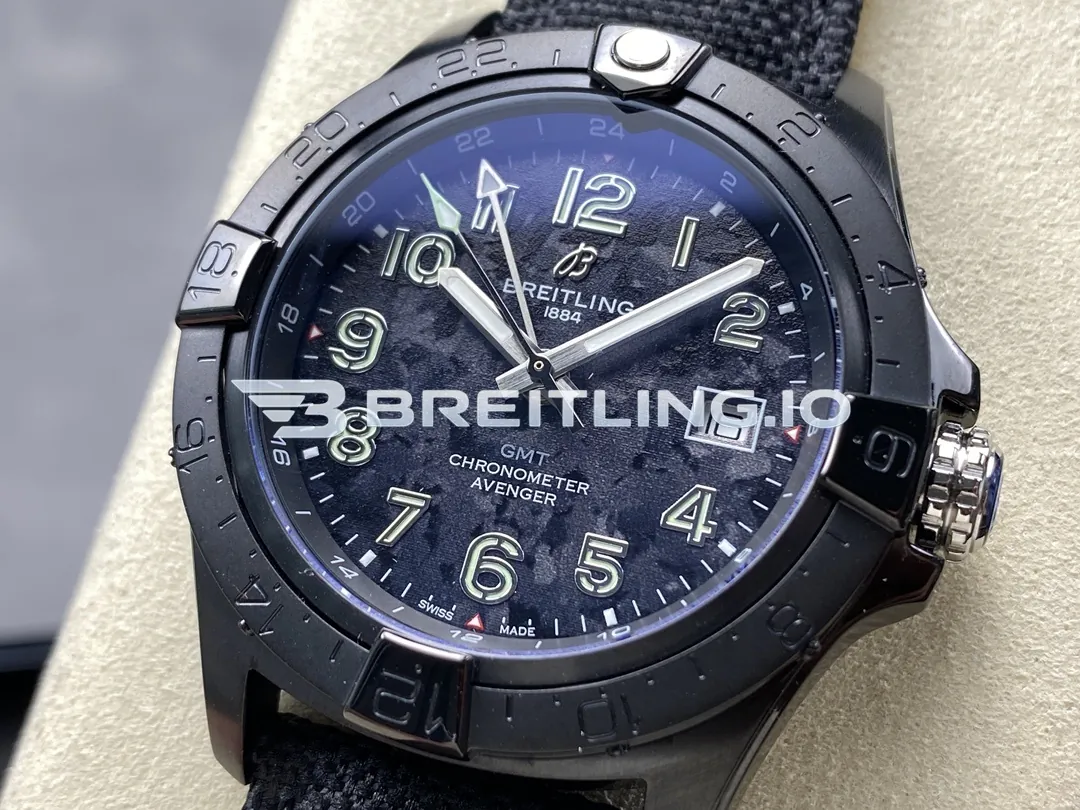 Breitling Avenger S17328101B1X1 42mm Black Camouflage Dial Black Ceramic Bidirectional GMT Bezel Replica Dial Detail 2