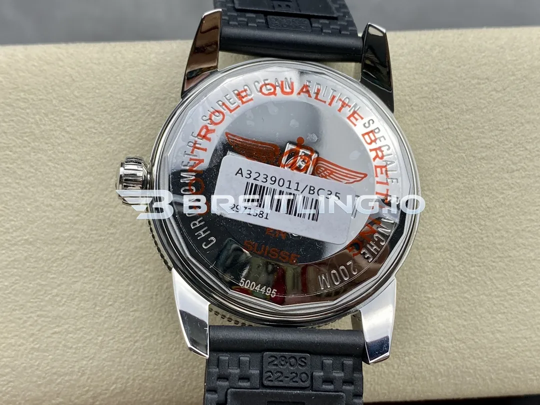 Breitling Superocean Heritage B20 AB2020121B1S1 46mm Black Sunburst Dial Black Ceramic Unidirectional Rotating Bezel Replica Back View