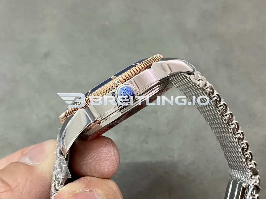 Breitling Superocean Heritage B20 UB2010161C1A1 42mm Royal Blue Sunburst Dial Blue Ceramic Rotating Bezel Replica Right View