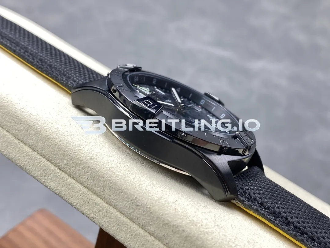 Breitling Avenger S17328101B1X1 42mm Black Camouflage Dial Black Ceramic Bidirectional GMT Bezel Replica Left View