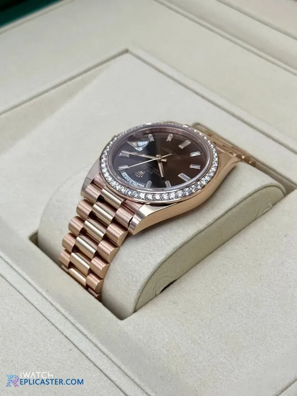 Rolex Day-Date rose gold bracelet close-up