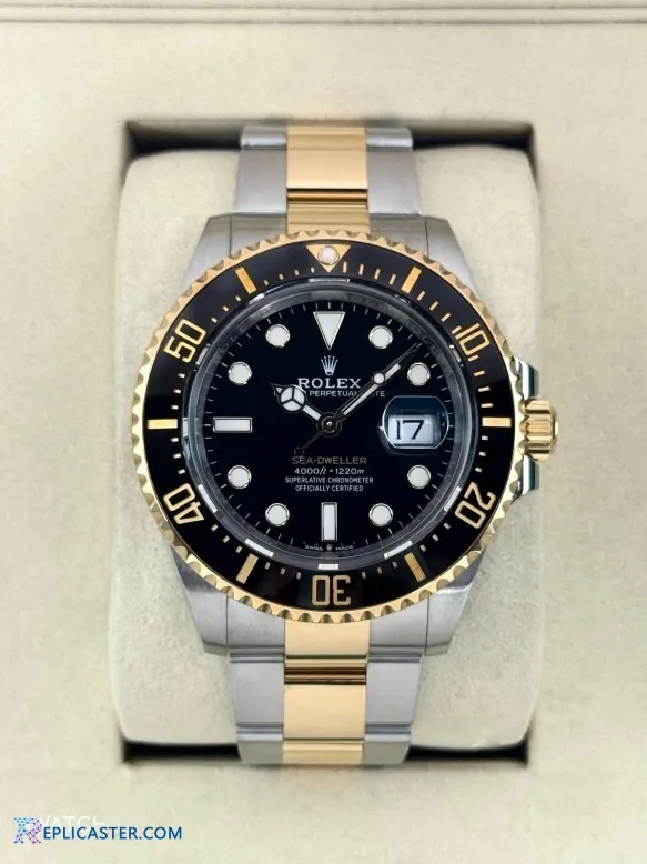 Sea-Dweller 43mm watch on display cushion