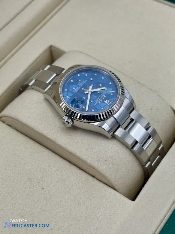 Datejust 31mm blue dial with diamond markers