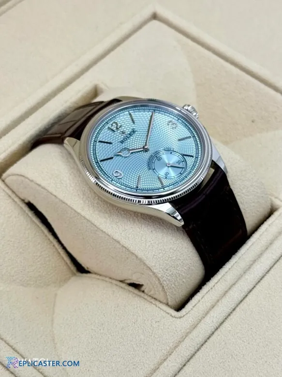 Rolex 1908 replica crown and bezel detail