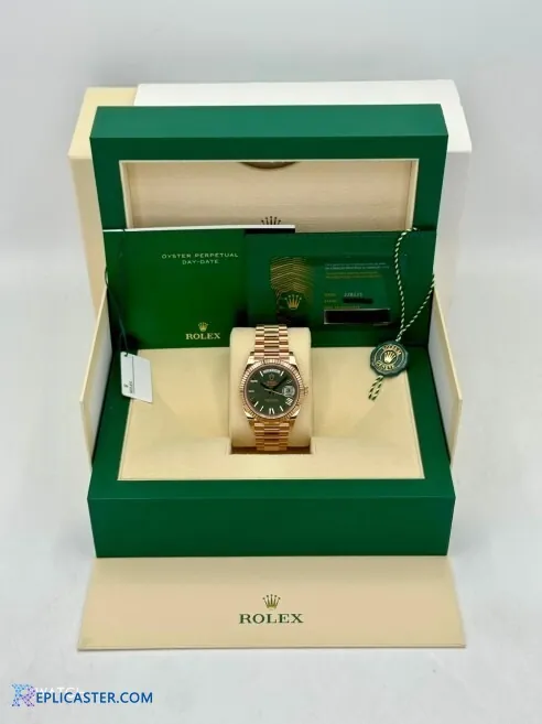 Rolex Day-Date 40mm rose gold watch, front view