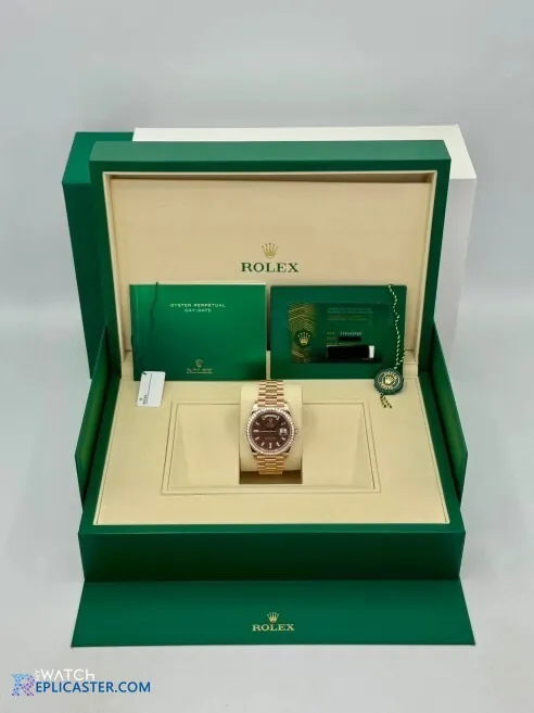 Rolex Day-Date 40mm rose gold watch, front view