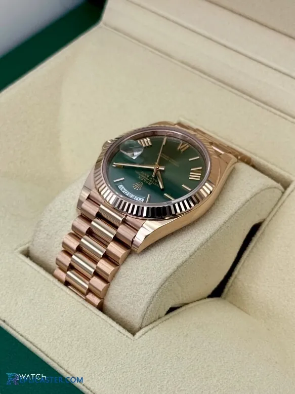 Rolex Day-Date 40mm case and fluted bezel detail