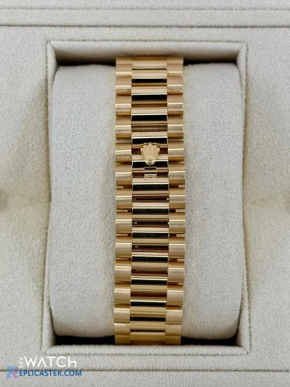 Rolex Day-Date 40mm gold watch, angled view