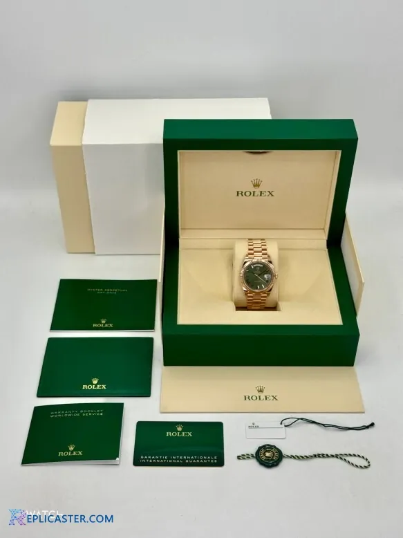Rolex Day-Date 40mm watch, side profile view