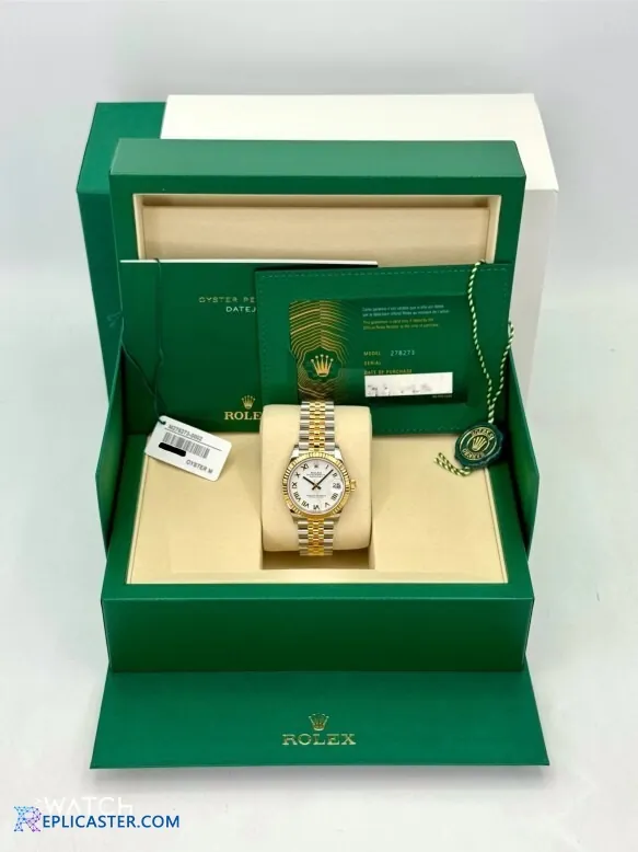 Rolex Datejust 31mm replica front view in box