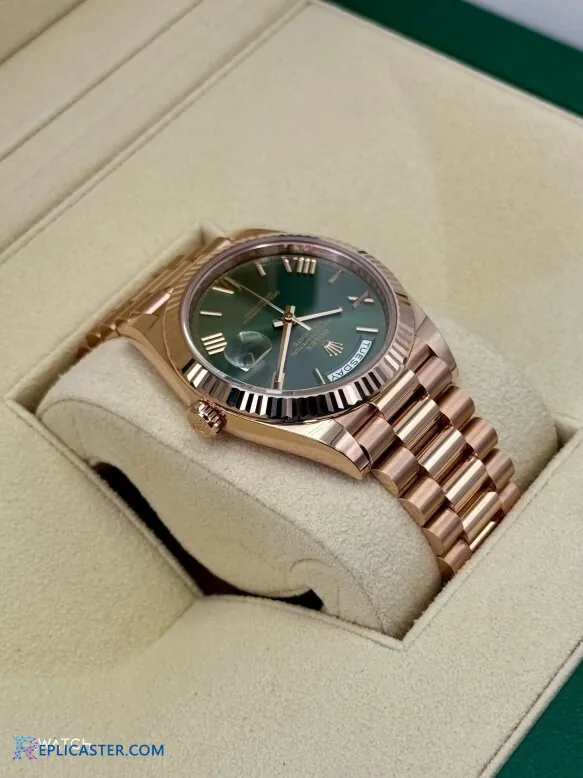 Rolex Day-Date olive dial with Roman numerals