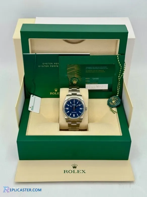 Rolex Oyster Perpetual 41mm Blue Dial front view