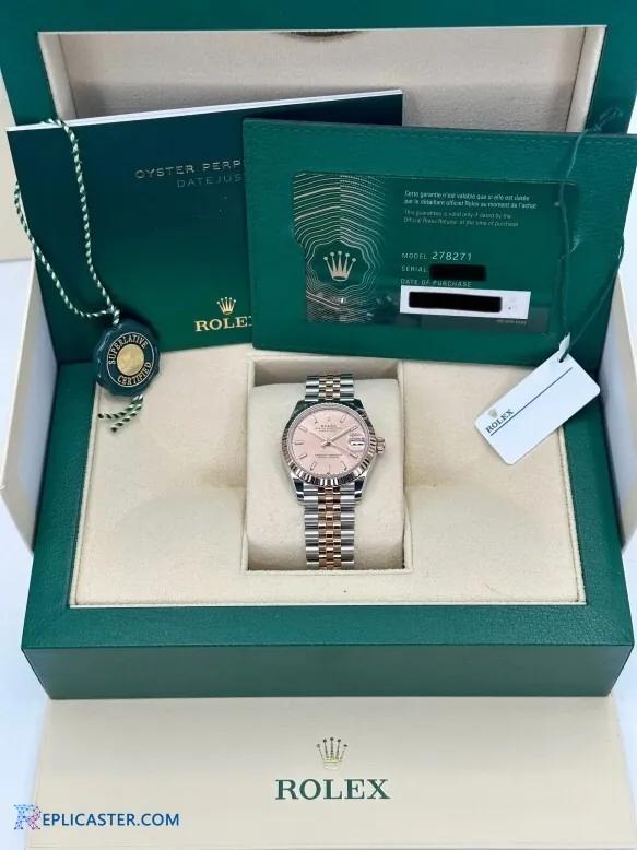 Rolex Datejust 31mm Pink Dial replica, front view