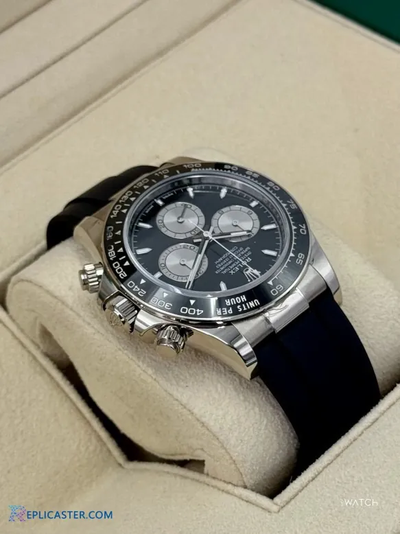 Rolex Daytona 40mm replica black dial closeup