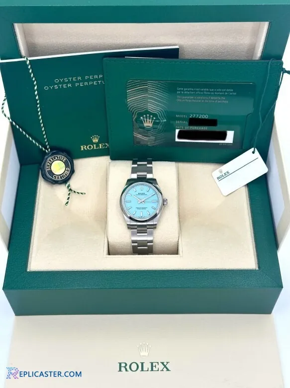 Rolex Oyster Perpetual 31mm Turquoise front view