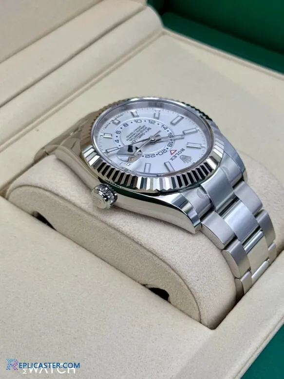 Sky-Dweller 42mm dial detail, white face