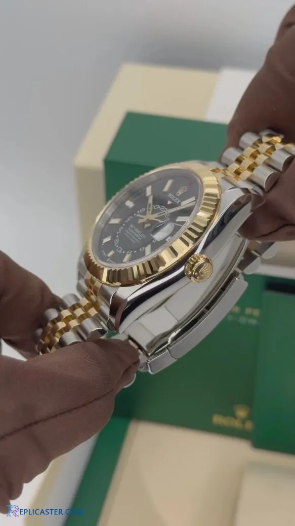 Replica Rolex Sky-Dweller angled view