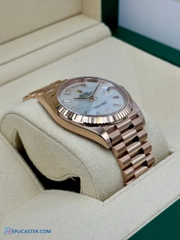 Rolex Day-Date bracelet and clasp closeup