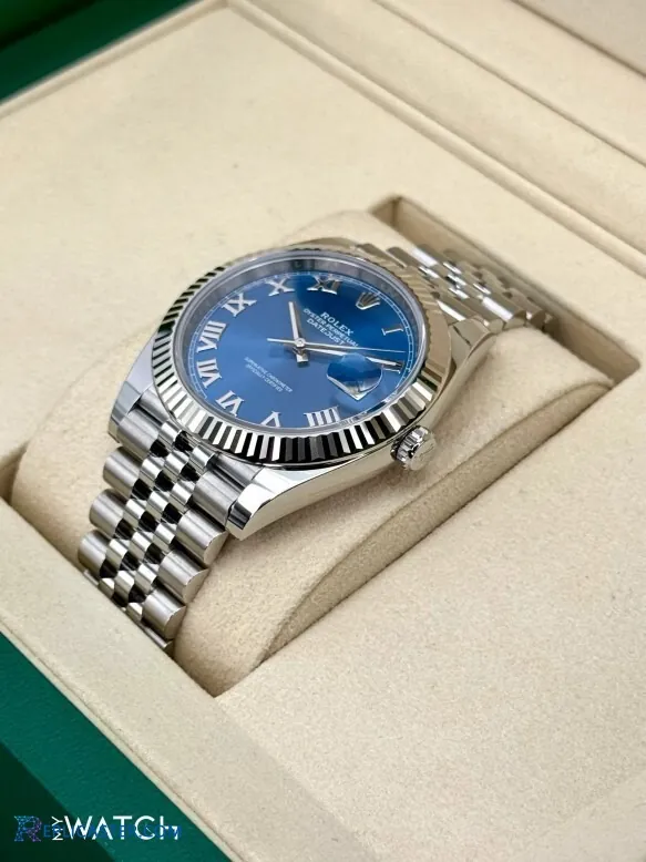 Datejust 41mm Azzurro-Blue dial with Roman numerals