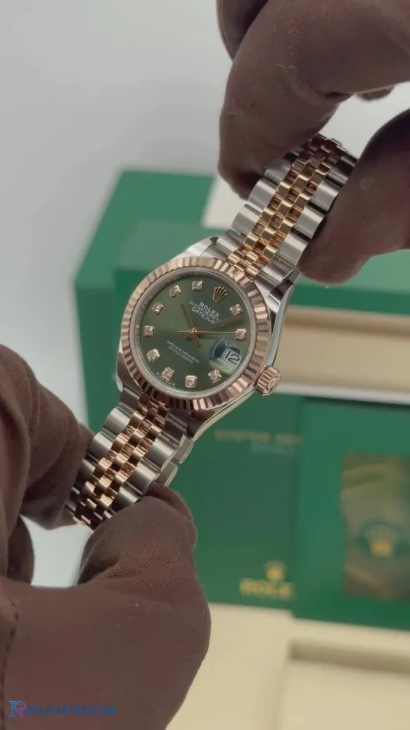 Datejust 28mm replica angled view