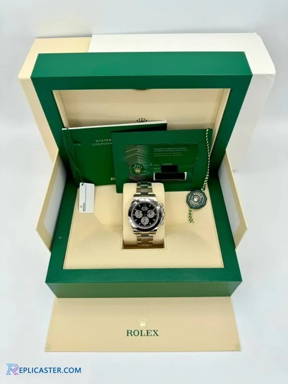 Rolex Daytona 40mm black dial and tachymeter scale