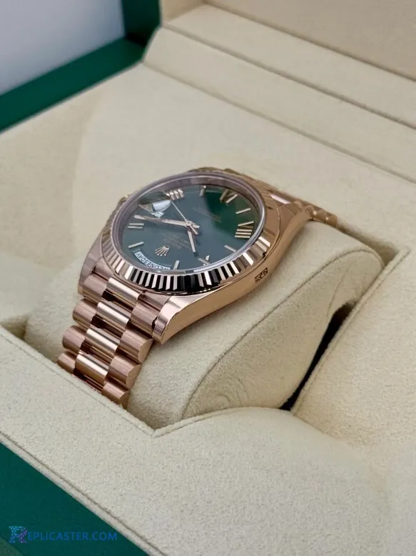 Rolex Day-Date Rose Gold Case Side View