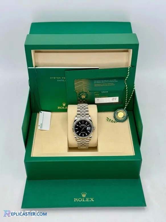 Rolex Datejust 36mm Black Dial replica - front view