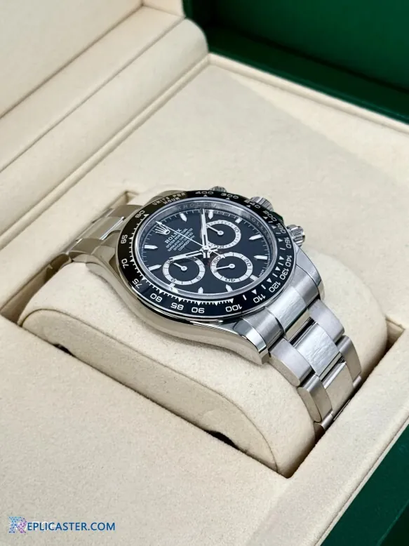Rolex Daytona 40mm black ceramic bezel closeup