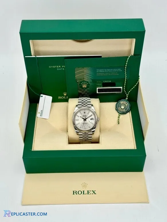 Rolex Datejust 41mm silver dial front view