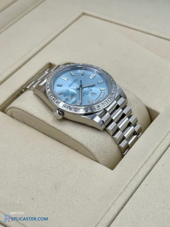 Rolex Day-Date ice blue dial detail