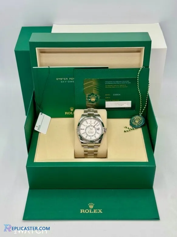 Rolex Sky-Dweller 42mm white dial front view