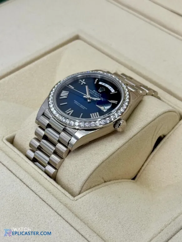 Rolex Day-Date 40mm side view in presentation box