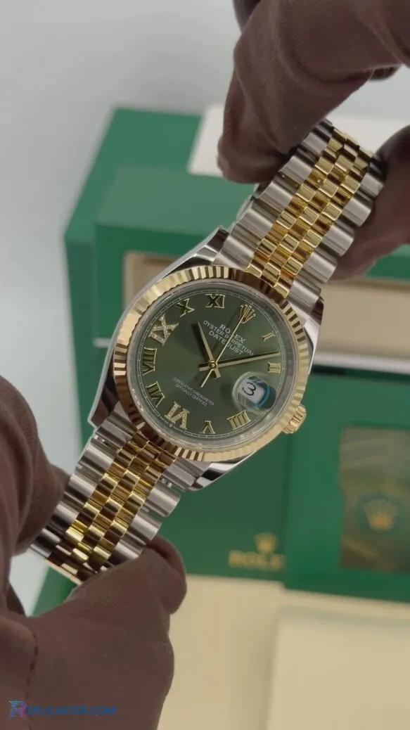 Datejust 36mm replica green dial with Roman numerals