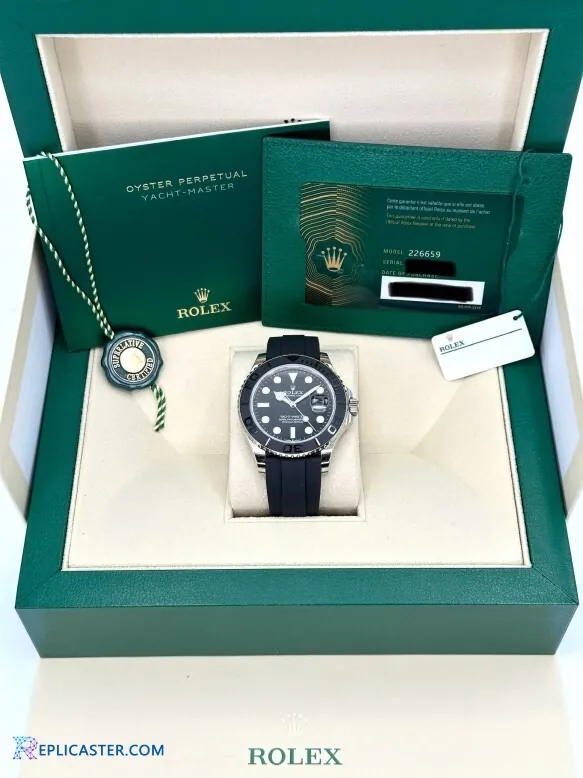 Rolex Yacht-Master 42 black dial front view