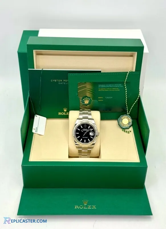 Rolex Datejust 41mm black dial front view