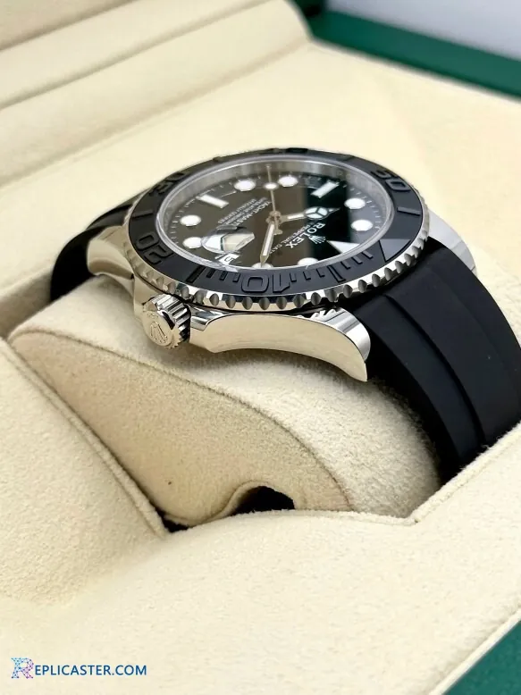 Yacht-Master 42 black dial close-up