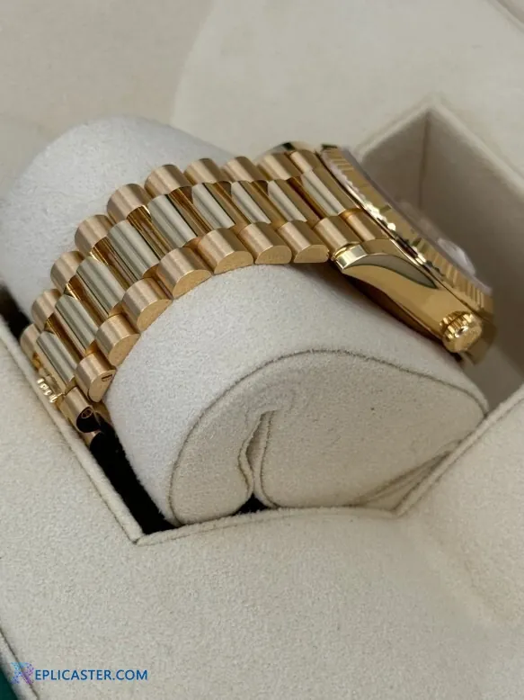 Rolex Day-Date crown and case detail