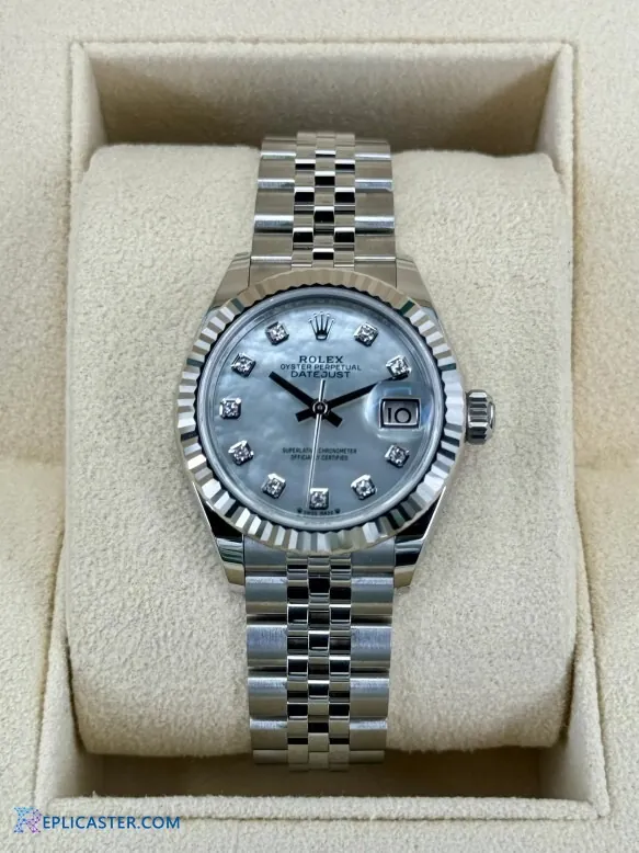 Lady Datejust 28mm 904L steel detail