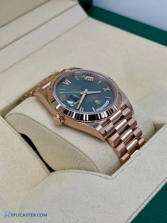 Rolex Day-Date Olive Dial & Date Window Detail