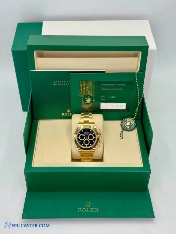 Rolex Daytona 40mm gold watch, front view